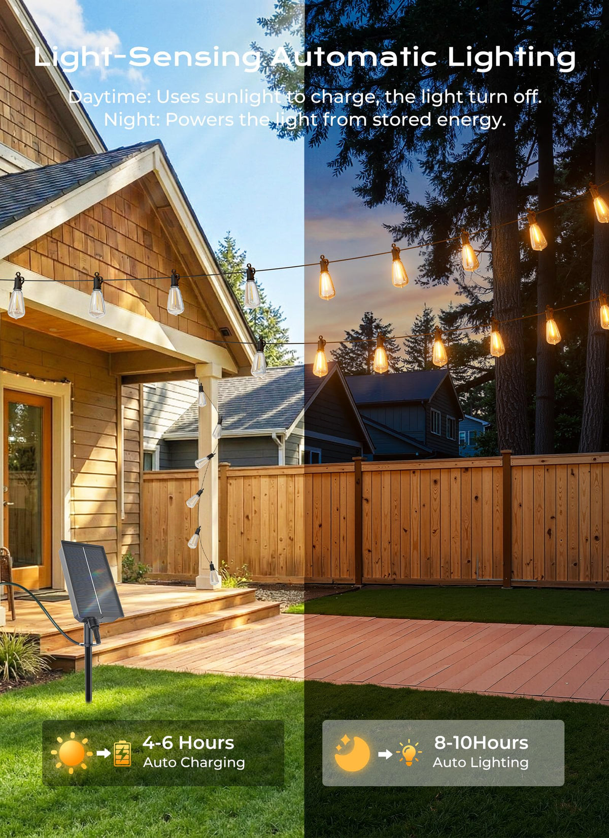 Brightown IP65 weatherproof design withstands rain and wind for year‑round use