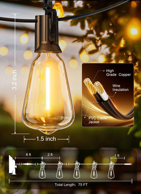 Brightown IP65 weatherproof string lights enduring rain outdoors