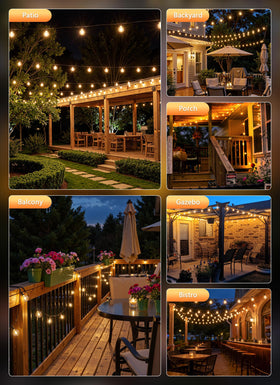 Linkable 100ft strands let you cover larger outdoor spaces.