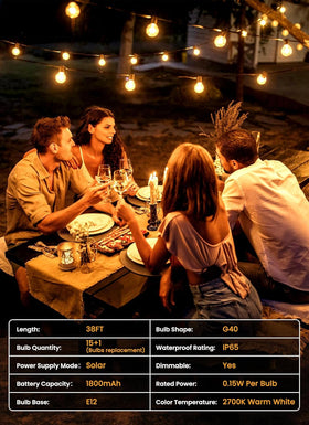 Brightown outdoor lights create a durable, inviting patio atmosphere