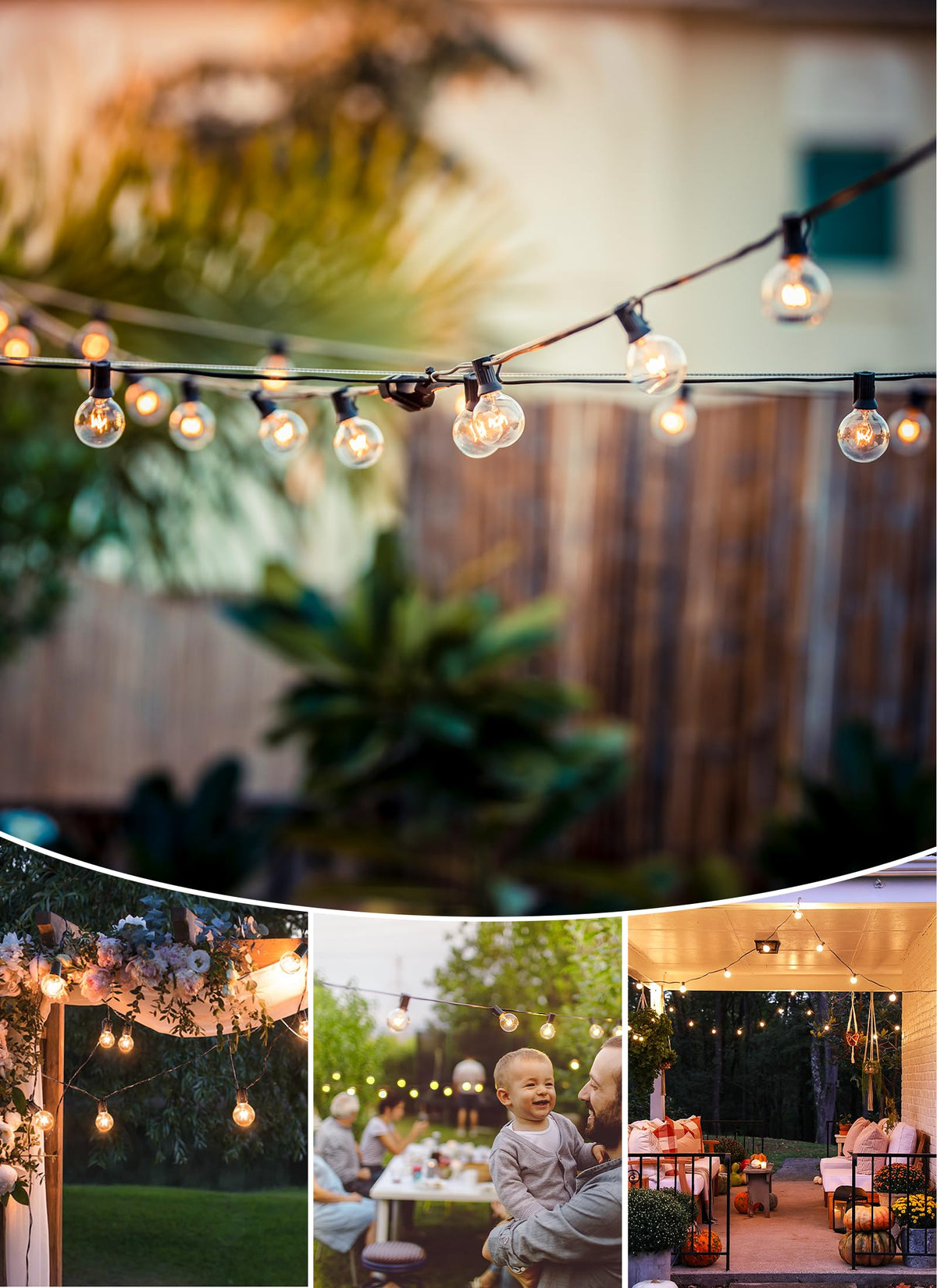 Brightown 55ft string lights create cozy backyard ambiance for gatherings