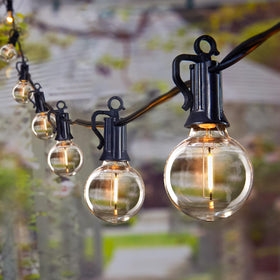 Brightown outdoor string lights 69ft with G40 globe bulbs for warm backyard ambience.