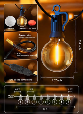 Brightown easy-install string lights with hanging hooks.