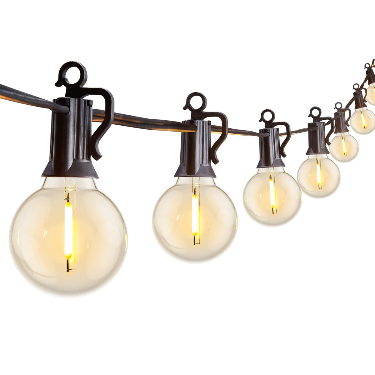 Brightown outdoor string lights plug-in with 13 bulbs creates warm patio ambiance