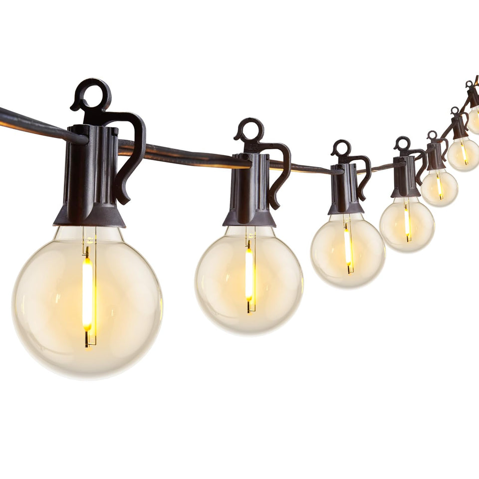Brightown outdoor string lights plug-in with 13 bulbs creates warm patio ambiance