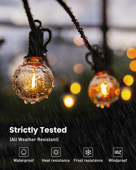 Brightown outdoor string lights emit a warm-white glow for cozy backyard evenings