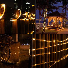 Brightown warm-white glow creates inviting garden or patio nights.