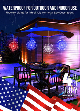 Brightown patriotic LED lights outdoor decoration for yard parties and Memorial Day.