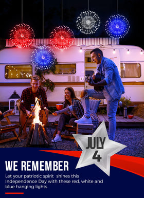 Brightown red white blue LED decorations enhance patriotic events with subtle twinkle.