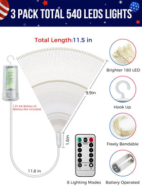 Brightown remote-controlled patriotic lights ideal for decorating patios and windows.
