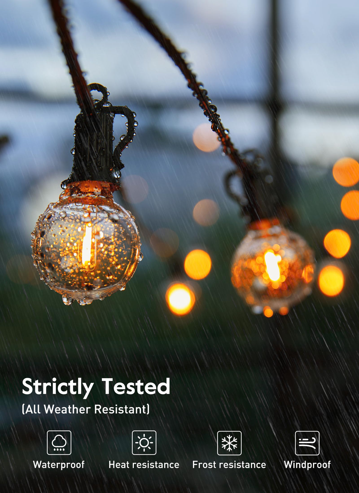 Brightown shatterproof G40 bulbs provide safe patio illumination
