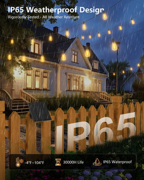 Brightown shatterproof bulbs provide durable ambient lighting for outdoor gatherings.