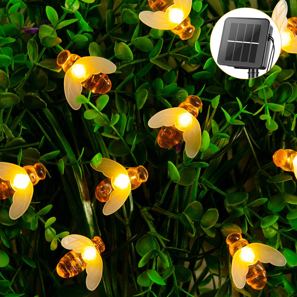 Brightown solar bee string lights illuminate outdoor spaces with warm, inviting glow