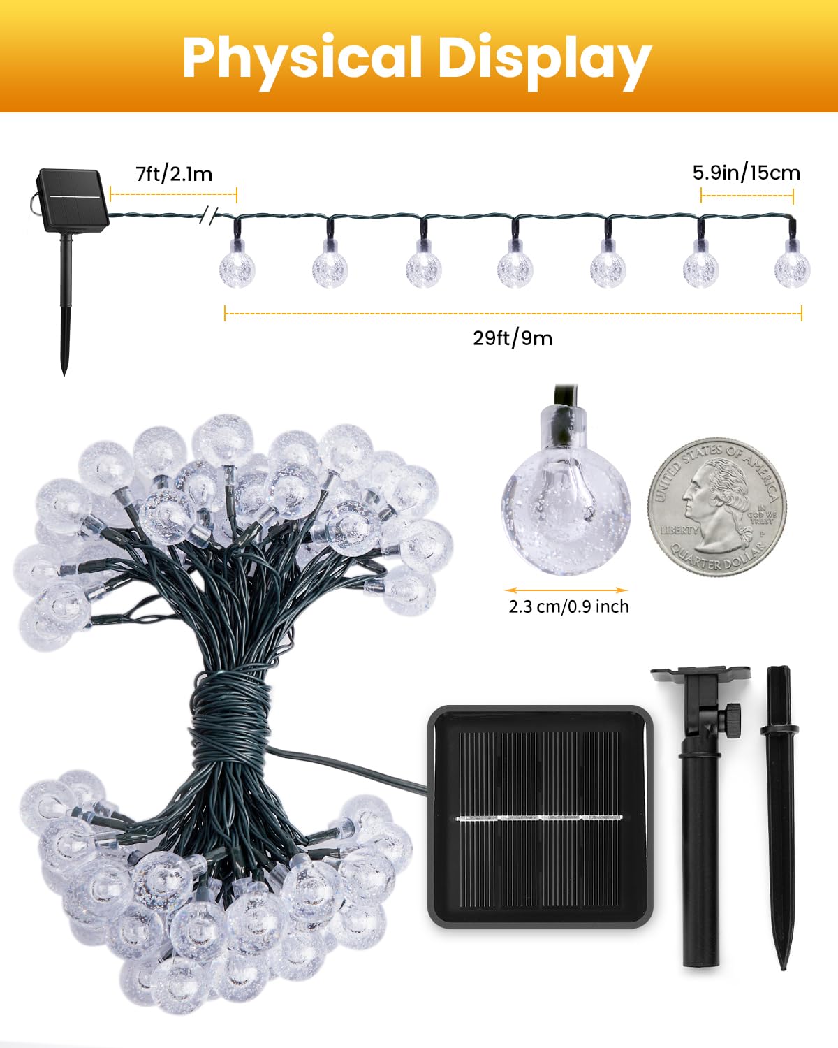 Brightown solar globe string lights create cozy patio ambiance at dusk