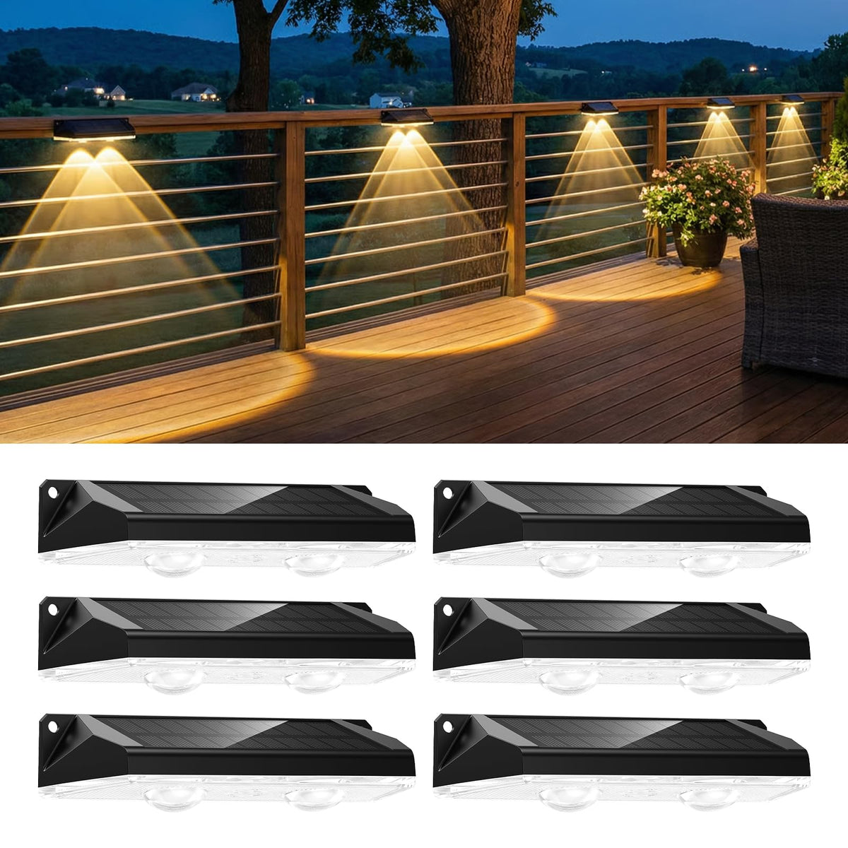 Brightown fence solar light in warm white mode for daily visibility