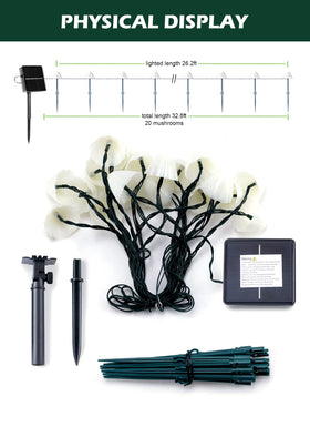 Brightown mushroom string lights ideal for balcony, terrace, or tent decoration and events.