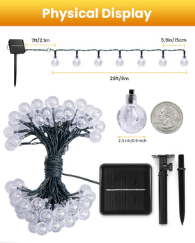 Brightown solar panel auto on/off powers the globe lights efficiently.