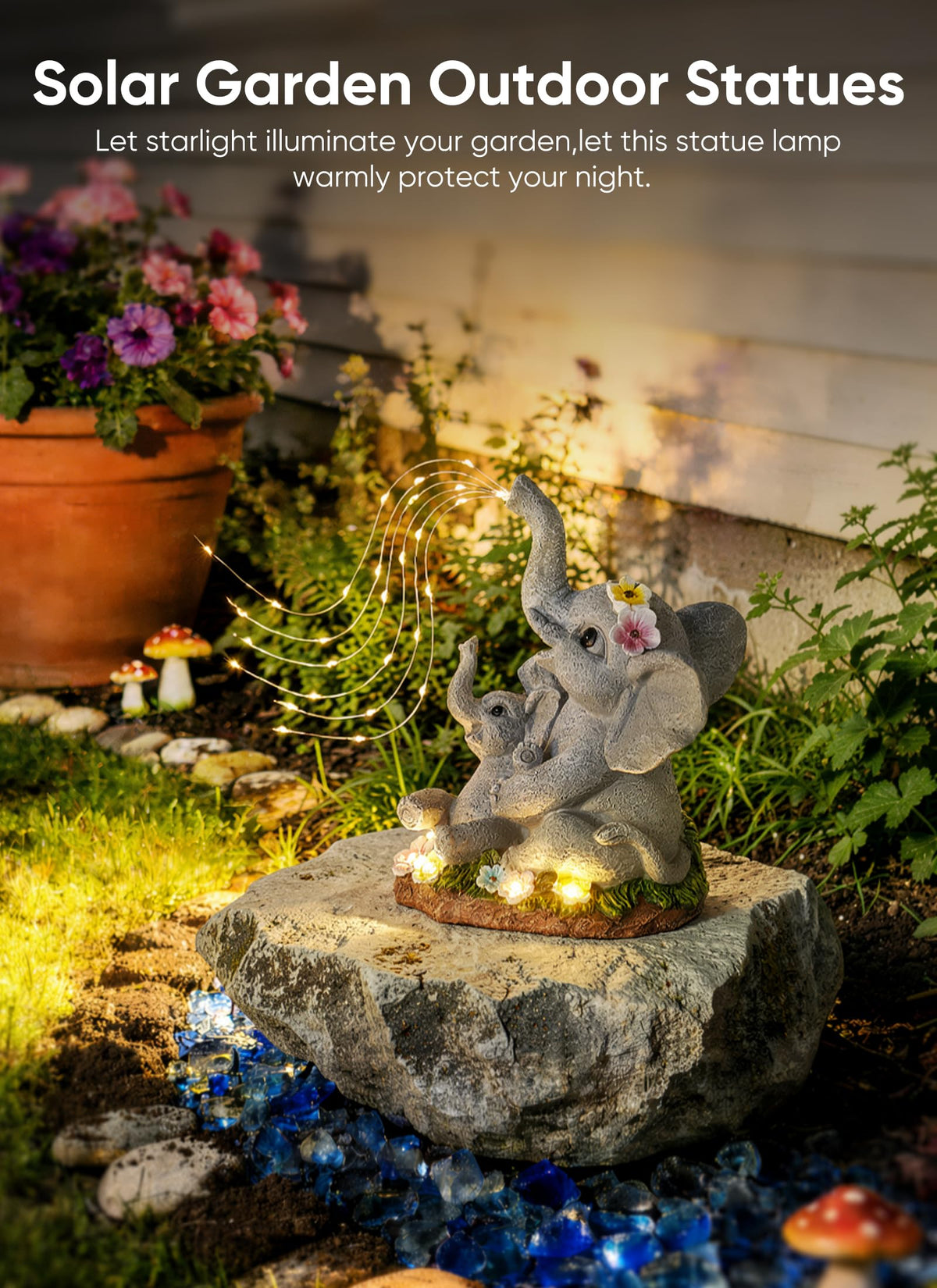 Brightown durable UV-coated statue resists fading in sun and rain.