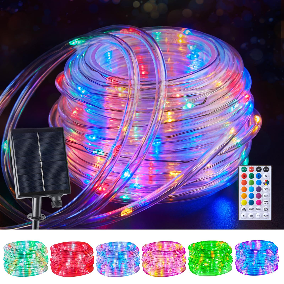 Brightown solar rope lights outdoor 39ft illuminate patios with a warm, inviting glow.