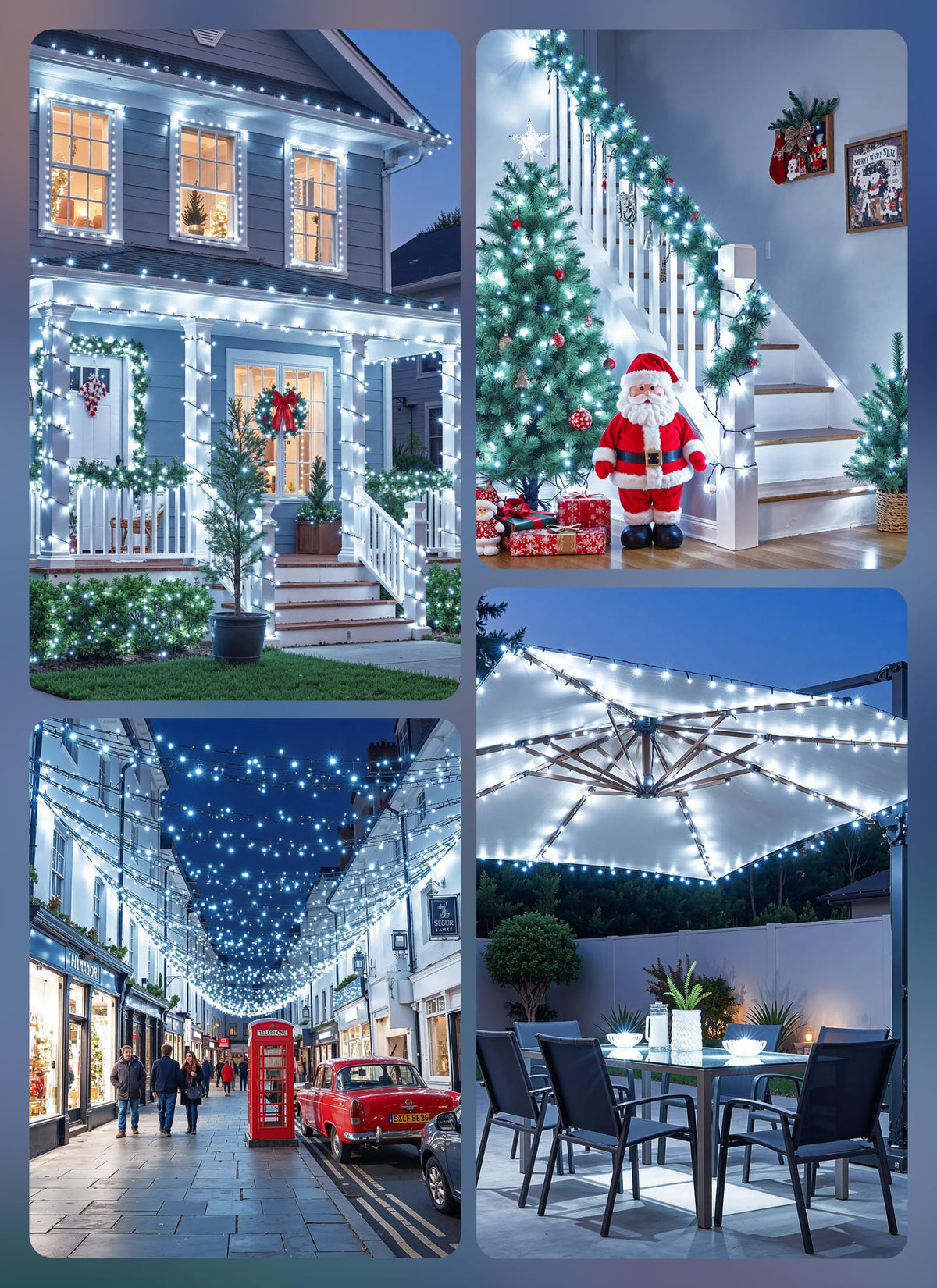 Brightown solar string lights easy-install ground-stake for quick DIY decoration.