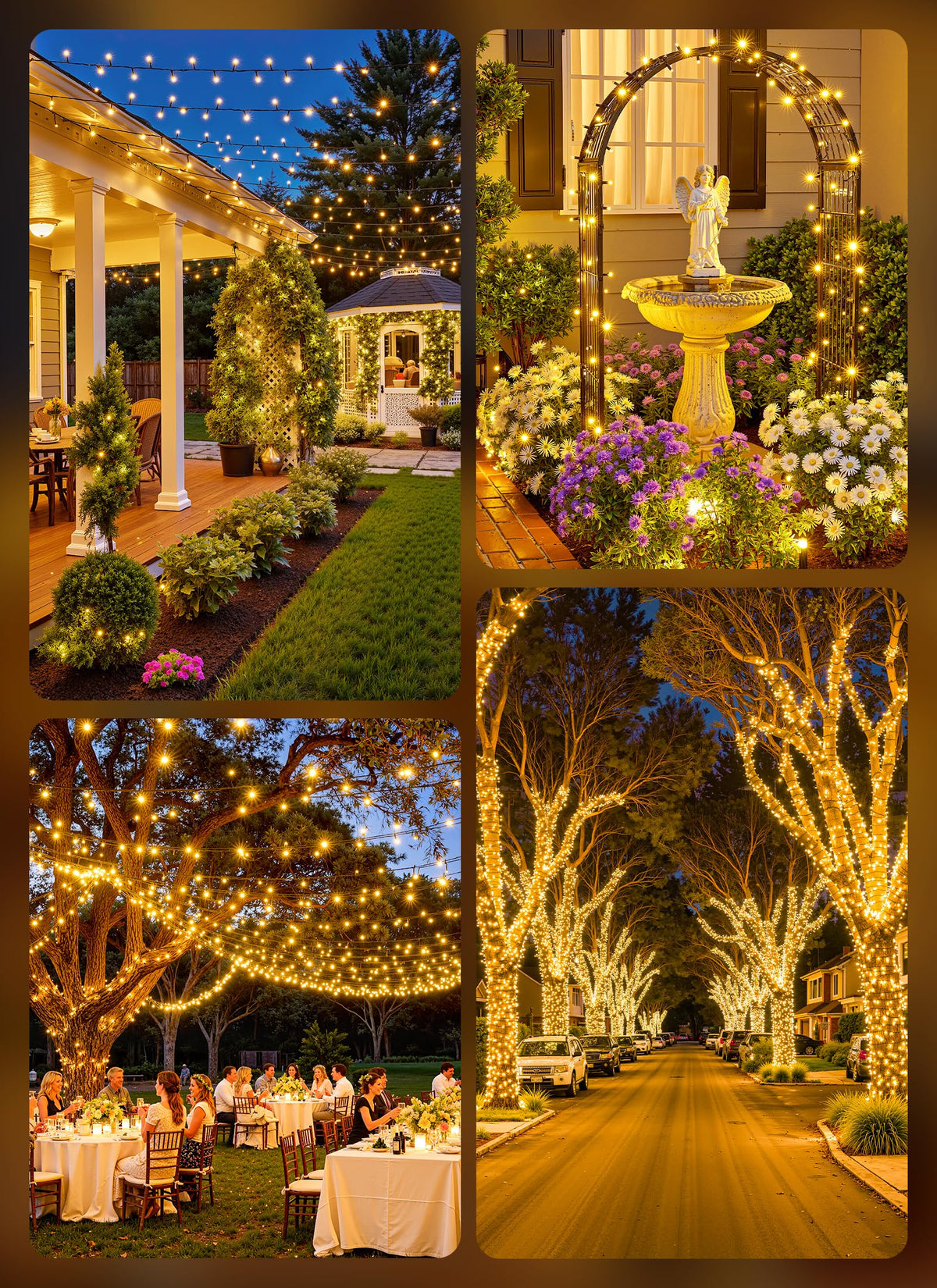 Brightown 160ft string lights cover large patios and yards