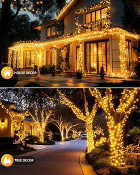 Brightown solar string lights lighting a garden walkway for safe night navigation.