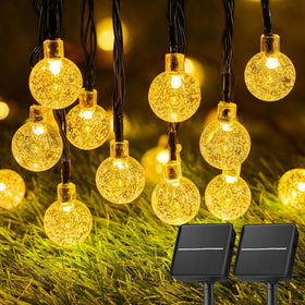 Brightown solar string lights outdoors 36.5 ft per string with 60 LEDs for ambiance