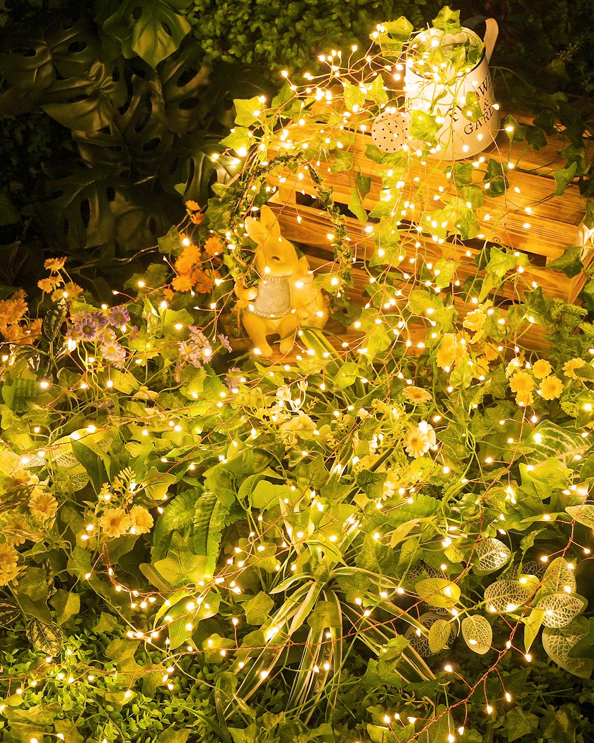 Brightown Solar String Lights on patio creating intimate ambience.