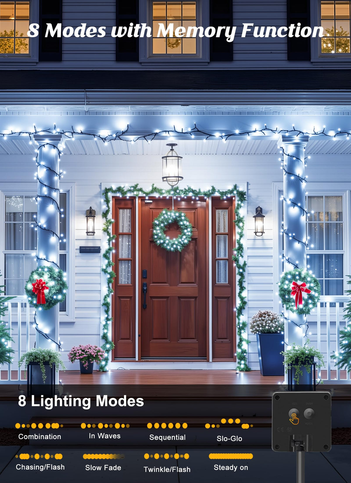 Brightown solar string lights patio-setup showcasing IP65 waterproof reliability.