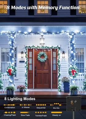 Brightown solar string lights patio-setup showcasing IP65 waterproof reliability.