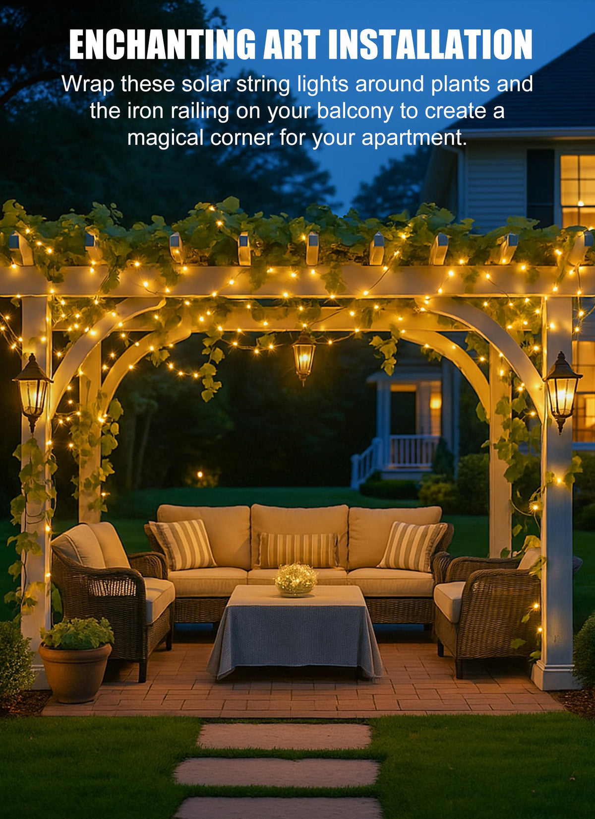 Brightown wedding ambiance with soft twinkles for events