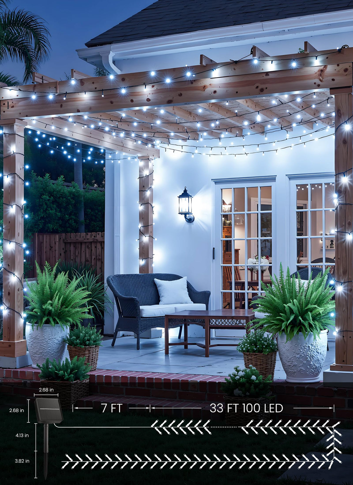 Brightown solar string lights wedding-party use creates festive ambiance.