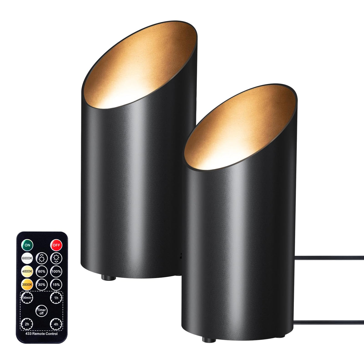 Brightown uplights two-pack front view showing sleek modern lighting