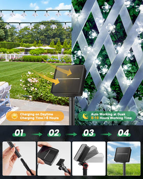 Brightown solar LEDs offer eight modes for flexible mood lighting.