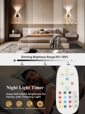 BrightWe bedroom setup with soft LED glow for cozy evenings.
