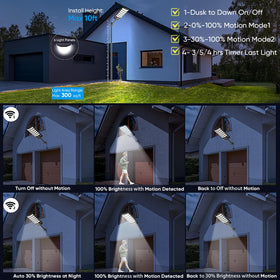 BrightWe motion sensor activation highlights energy-saving, responsive lighting.