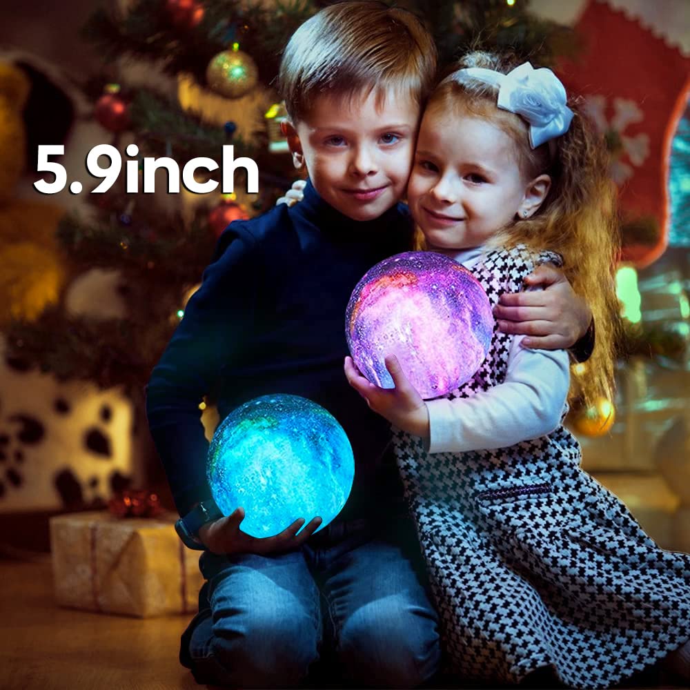 BRIGHTWORLD Moon Lamp includes USB charging for portable, cordless use