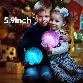 BRIGHTWORLD Moon Lamp includes USB charging for portable, cordless use