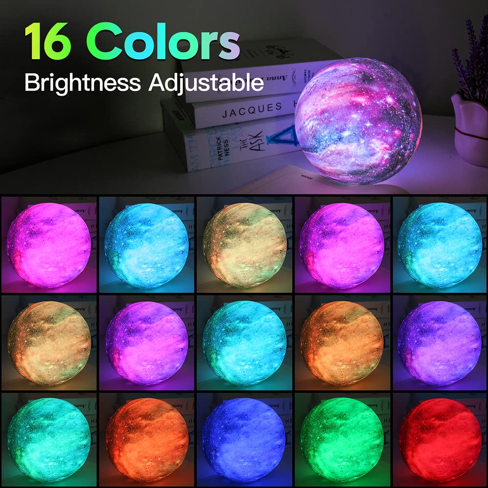 BRIGHTWORLD Moon Lamp rests on a wooden base with a sturdy appearance