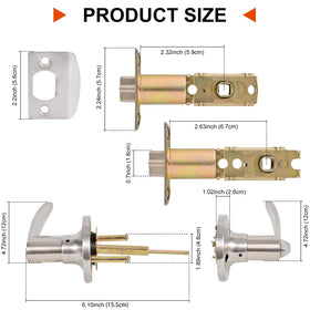 Brigligh door lever with lock assembly in stainless steel for easy installation.
