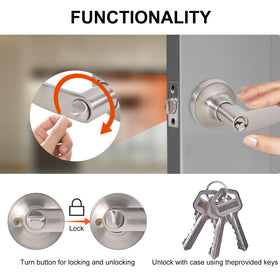 Brigligh durable stainless steel finish door handle designed for long-lasting use.