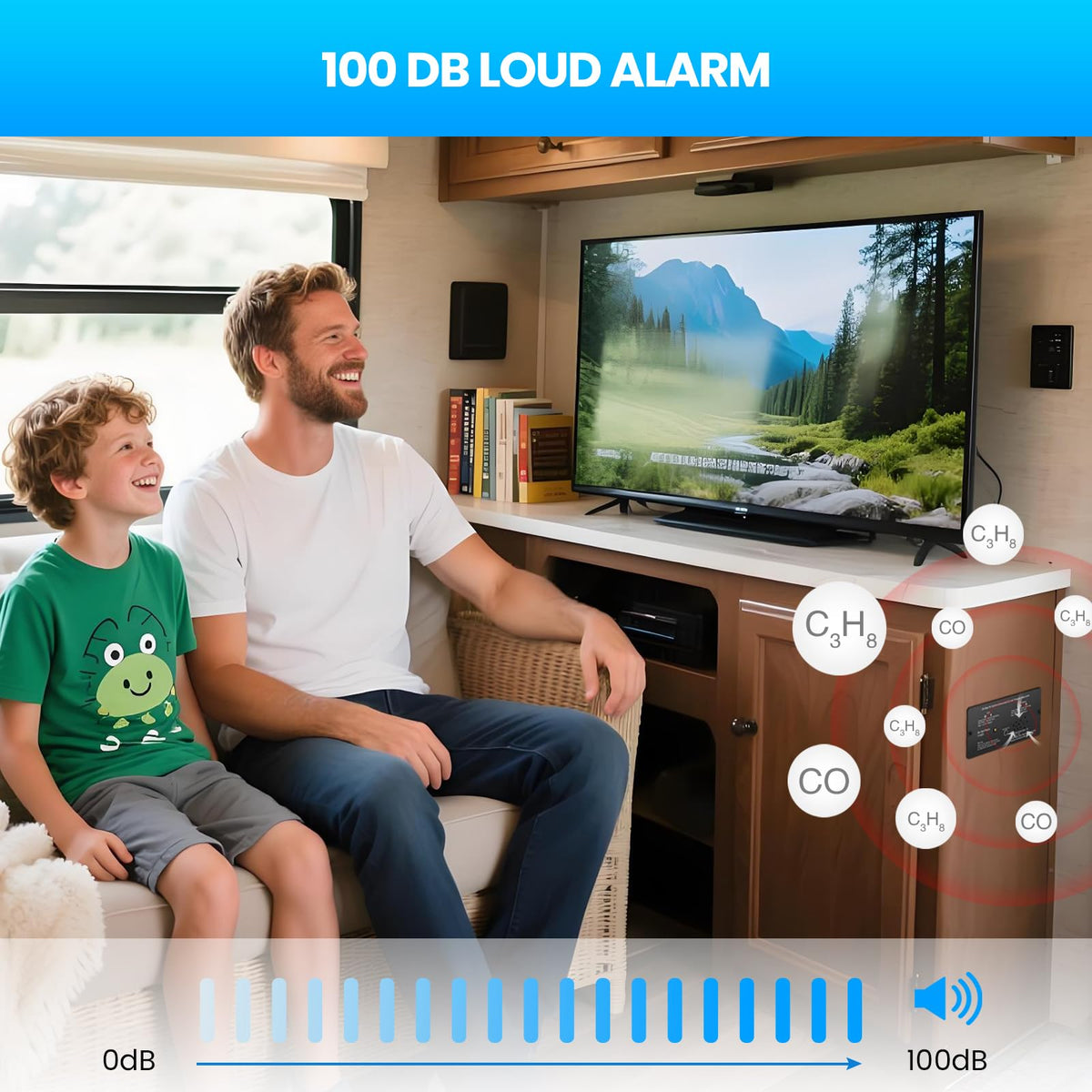 Briidea 100dB siren with test and mute buttons for verification.