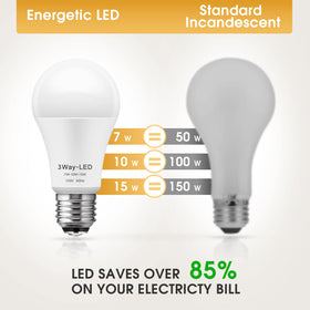 Briignite 3-way LED bulb 150W equivalent for bright living areas