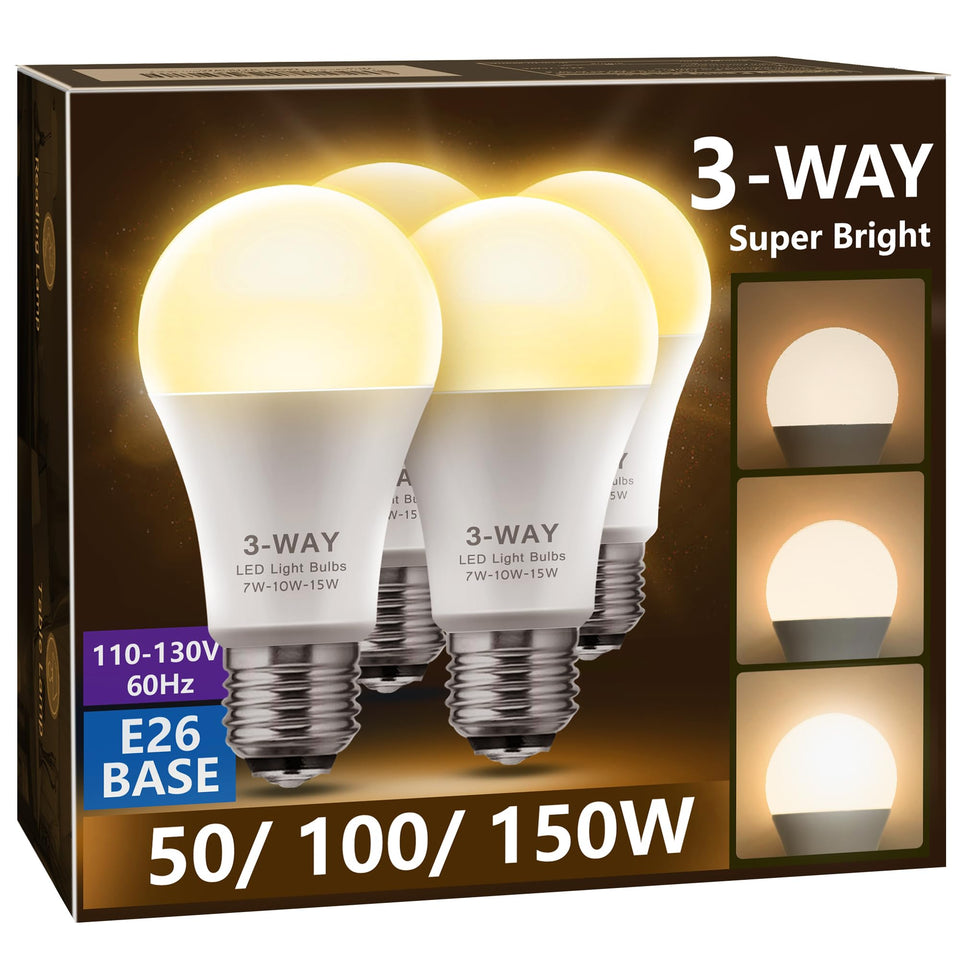 Briignite 3 Way LED bulb demonstrates adjustable brightness for living area ambiance.