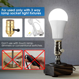 Briignite 3-Way LED bulb at high brightness setting in a living space