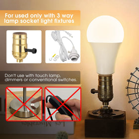Briignite 3 Way LED bulbs 800lm-1400lm-2000lm brightness range.