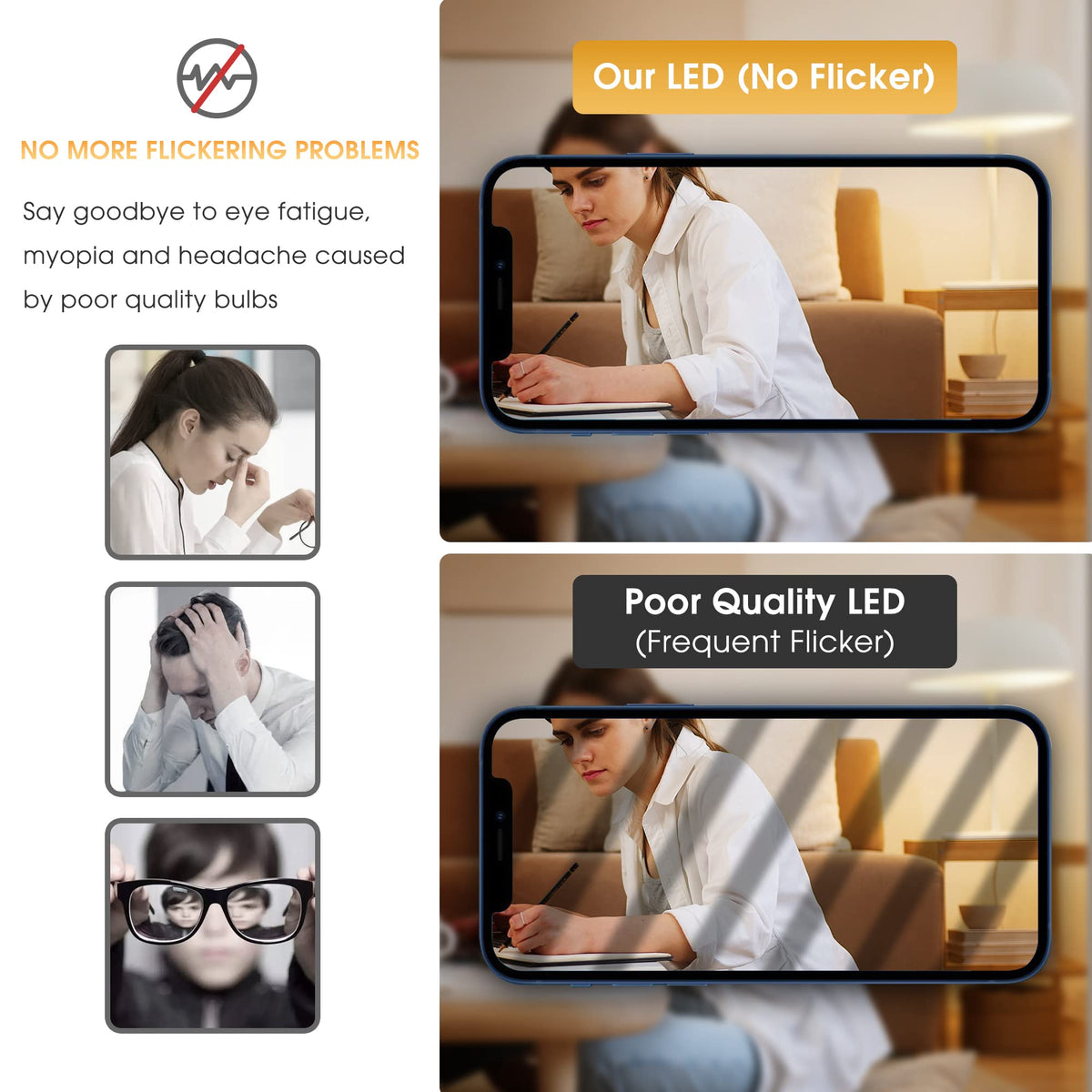 Briignite 3 Way LED bulbs desk lamp usage example with tasks.