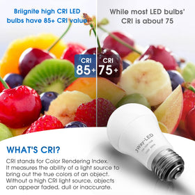 Briignite 3-Way LED bulbs close-up emphasizing long lifespan.