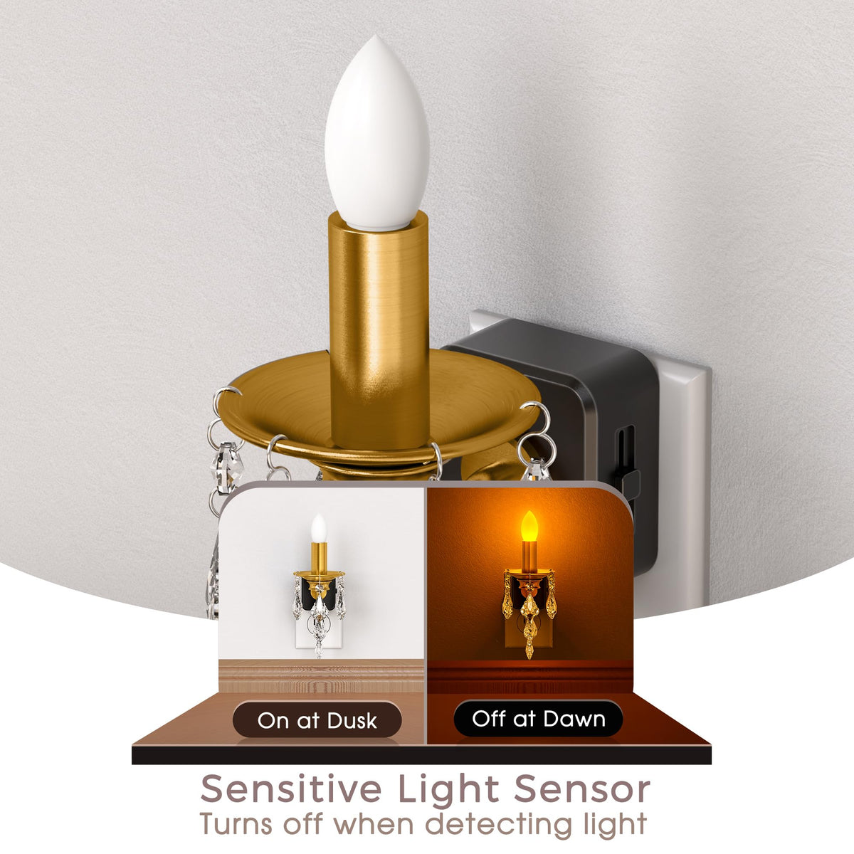 Briignite warm amber night light illuminating bathroom and hallway