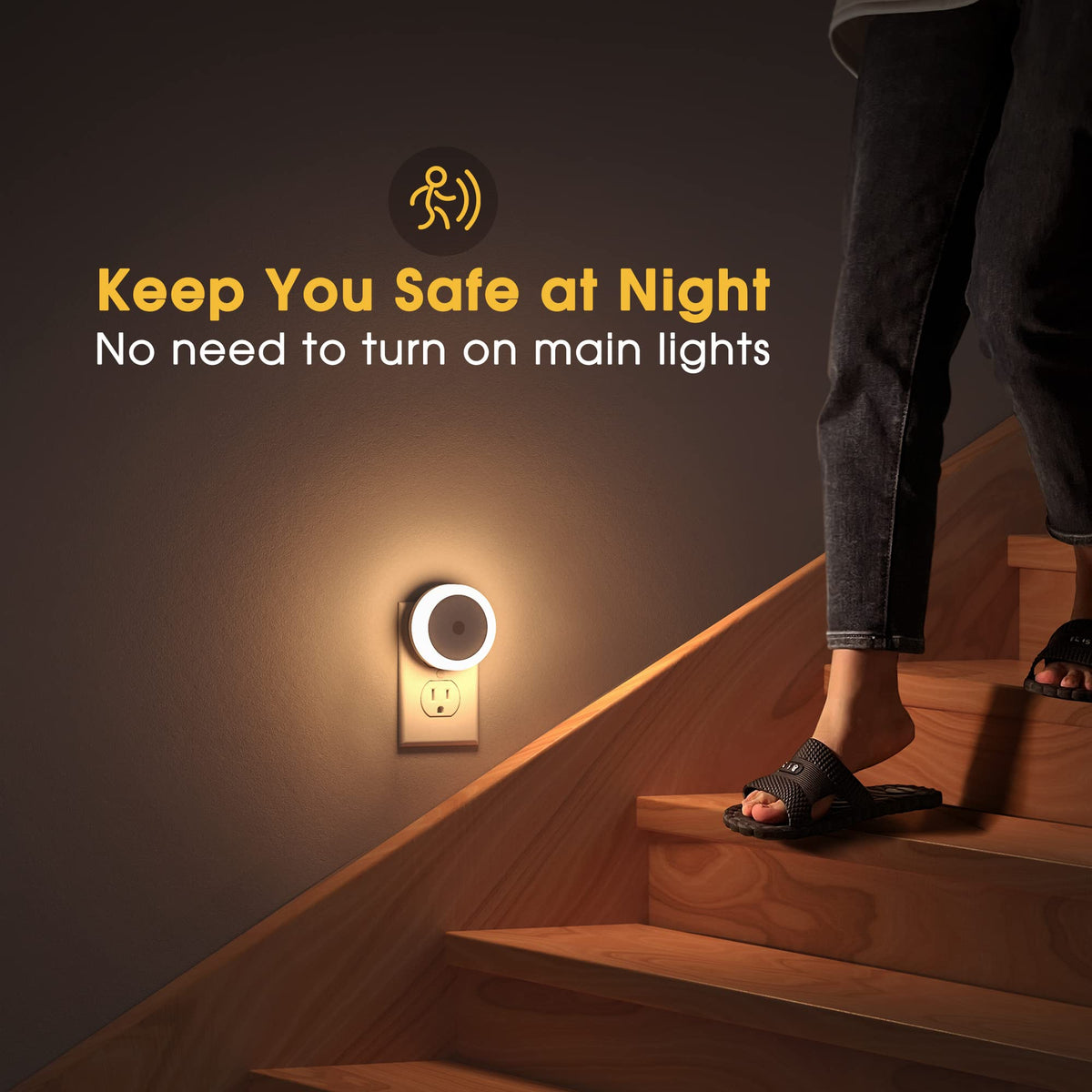 Briignite energy-saving night light uses 0.6W LED in a durable ABS housing.